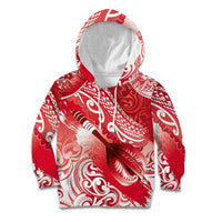 Personalised New Zealand Aotearoa Darts Masters Kid Hoodie Maori Art Tattoo with Tribal Dart Symbol Red LT03 Hoodie Red - Polynesian Pride