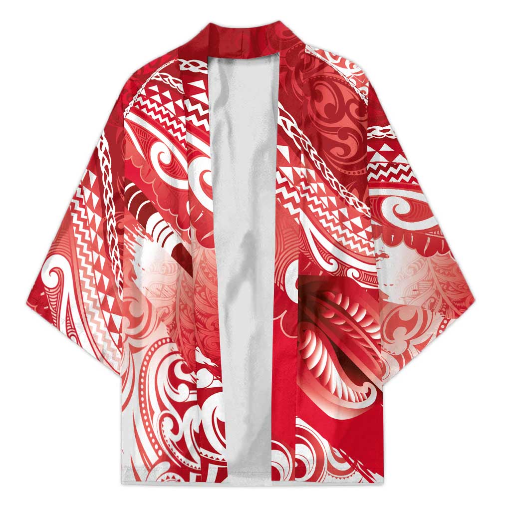 Personalised New Zealand Aotearoa Darts Masters Kimono Maori Art Tattoo with Tribal Dart Symbol Red LT03 Unisex Red - Polynesian Pride