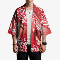 Personalised New Zealand Aotearoa Darts Masters Kimono Maori Art Tattoo with Tribal Dart Symbol Red LT03 - Polynesian Pride