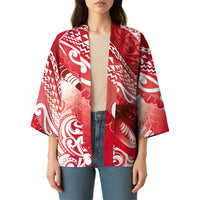 Personalised New Zealand Aotearoa Darts Masters Kimono Maori Art Tattoo with Tribal Dart Symbol Red LT03 - Polynesian Pride
