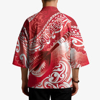 Personalised New Zealand Aotearoa Darts Masters Kimono Maori Art Tattoo with Tribal Dart Symbol Red LT03 - Polynesian Pride