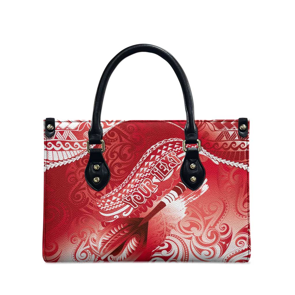 Personalised New Zealand Aotearoa Darts Masters Leather Bag Maori Art Tattoo with Tribal Dart Symbol Red LT03 - Polynesian Pride