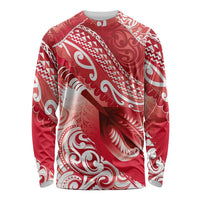 Personalised New Zealand Aotearoa Darts Masters Long Sleeve Shirt Maori Art Tattoo with Tribal Dart Symbol Red LT03 Unisex Red - Polynesian Pride