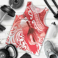 Personalised New Zealand Aotearoa Darts Masters Men Tank Top Maori Art Tattoo with Tribal Dart Symbol Red LT03 - Polynesian Pride