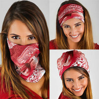 Personalised New Zealand Aotearoa Darts Masters Neck Gaiter Maori Art Tattoo with Tribal Dart Symbol Red LT03 - Polynesian Pride