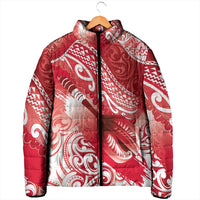 Personalised New Zealand Aotearoa Darts Masters Padded Jacket Maori Art Tattoo with Tribal Dart Symbol Red LT03 - Polynesian Pride