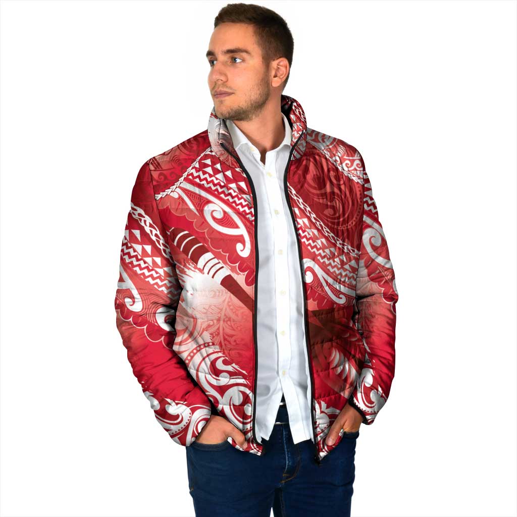Personalised New Zealand Aotearoa Darts Masters Padded Jacket Maori Art Tattoo with Tribal Dart Symbol Red LT03 - Polynesian Pride