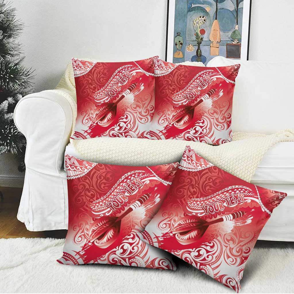 Personalised New Zealand Aotearoa Darts Masters Pillow Cover Maori Art Tattoo with Tribal Dart Symbol Red LT03 - Polynesian Pride
