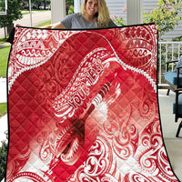Personalised New Zealand Aotearoa Darts Masters Quilt Maori Art Tattoo with Tribal Dart Symbol Red LT03 Red - Polynesian Pride