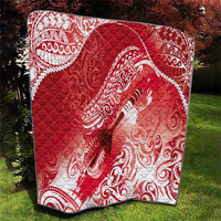 Personalised New Zealand Aotearoa Darts Masters Quilt Maori Art Tattoo with Tribal Dart Symbol Red LT03 - Polynesian Pride