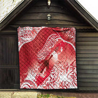 Personalised New Zealand Aotearoa Darts Masters Quilt Maori Art Tattoo with Tribal Dart Symbol Red LT03 - Polynesian Pride