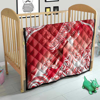 Personalised New Zealand Aotearoa Darts Masters Quilt Maori Art Tattoo with Tribal Dart Symbol Red LT03 - Polynesian Pride