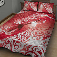 Personalised New Zealand Aotearoa Darts Masters Quilt Bed Set Maori Art Tattoo with Tribal Dart Symbol Red LT03 - Polynesian Pride