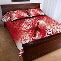 Personalised New Zealand Aotearoa Darts Masters Quilt Bed Set Maori Art Tattoo with Tribal Dart Symbol Red LT03 - Polynesian Pride