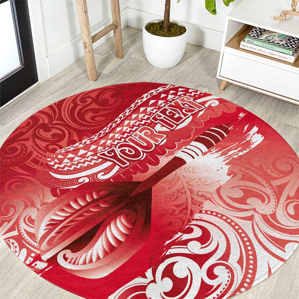 Personalised New Zealand Aotearoa Darts Masters Round Carpet Maori Art Tattoo with Tribal Dart Symbol Red LT03 Red - Polynesian Pride