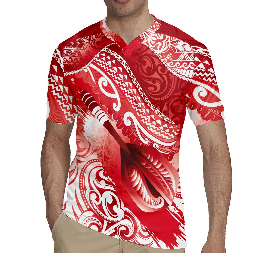 Personalised New Zealand Aotearoa Darts Masters Rugby Jersey Maori Art Tattoo with Tribal Dart Symbol Red LT03 - Polynesian Pride