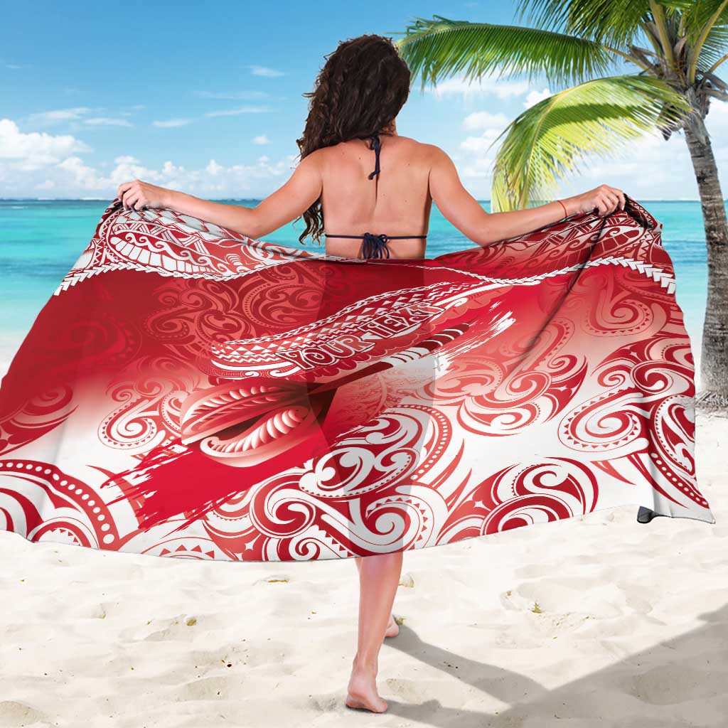 Personalised New Zealand Aotearoa Darts Masters Sarong Maori Art Tattoo with Tribal Dart Symbol Red LT03 - Polynesian Pride