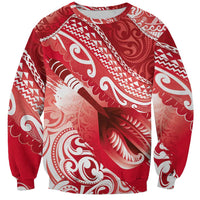 Personalised New Zealand Aotearoa Darts Masters Sweatshirt Maori Art Tattoo with Tribal Dart Symbol Red LT03 Unisex Red - Polynesian Pride