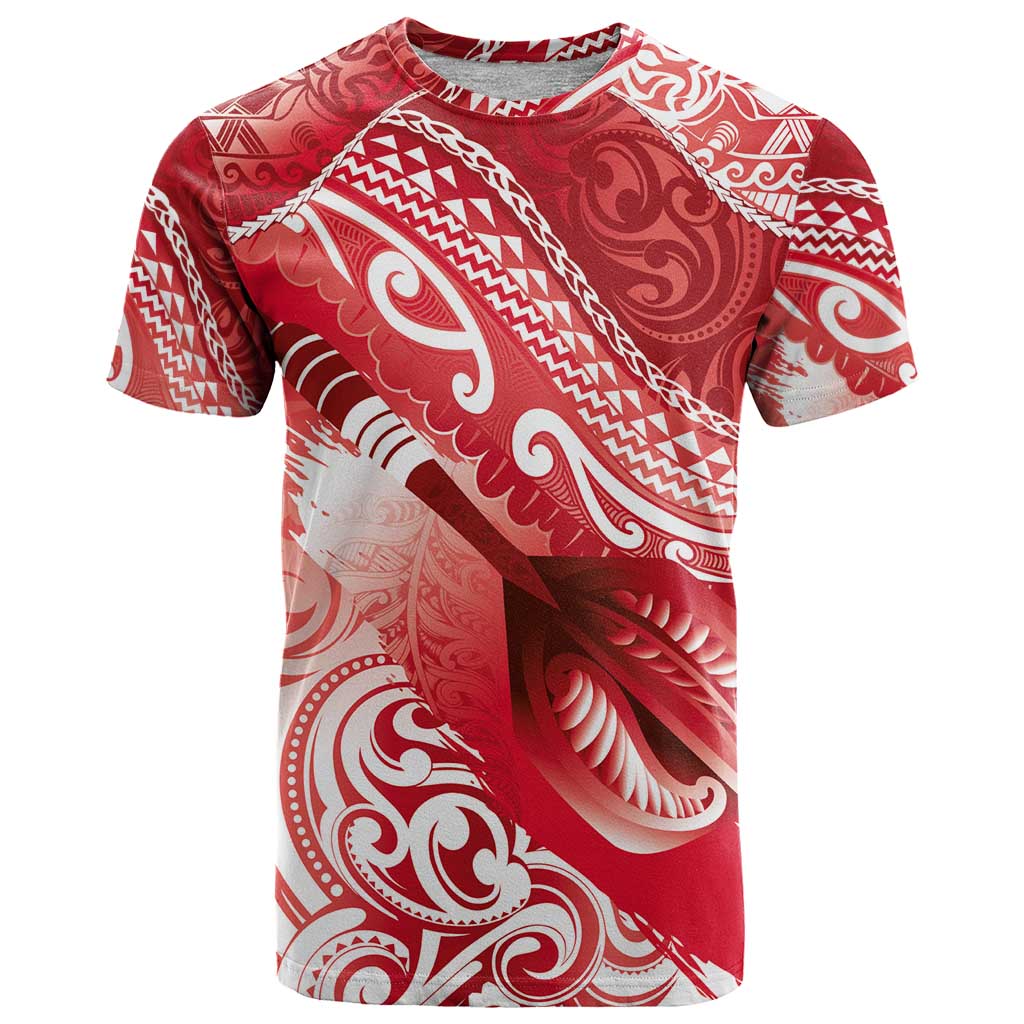 Personalised New Zealand Aotearoa Darts Masters T Shirt Maori Art Tattoo with Tribal Dart Symbol Red LT03 Red - Polynesian Pride