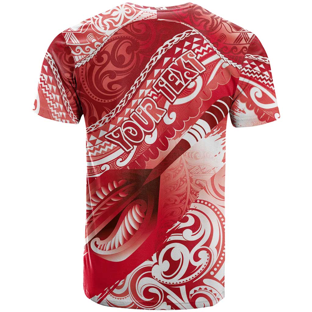 Personalised New Zealand Aotearoa Darts Masters T Shirt Maori Art Tattoo with Tribal Dart Symbol Red LT03 - Polynesian Pride