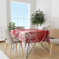 Personalised New Zealand Aotearoa Darts Masters Tablecloth Maori Art Tattoo with Tribal Dart Symbol Red LT03 - Polynesian Pride