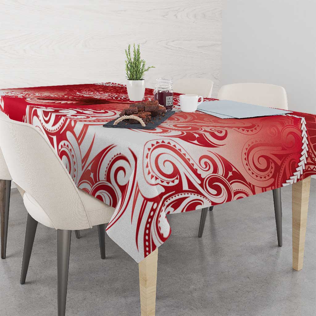 Personalised New Zealand Aotearoa Darts Masters Tablecloth Maori Art Tattoo with Tribal Dart Symbol Red LT03 - Polynesian Pride