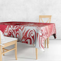 Personalised New Zealand Aotearoa Darts Masters Tablecloth Maori Art Tattoo with Tribal Dart Symbol Red LT03 - Polynesian Pride
