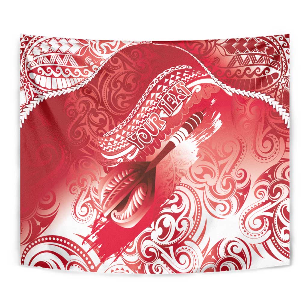 Personalised New Zealand Aotearoa Darts Masters Tapestry Maori Art Tattoo with Tribal Dart Symbol Red LT03 - Polynesian Pride