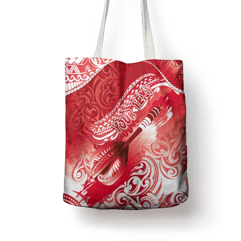 Personalised New Zealand Aotearoa Darts Masters Tote Bag Maori Art Tattoo with Tribal Dart Symbol Red LT03 - Polynesian Pride