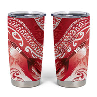 Personalised New Zealand Aotearoa Darts Masters Tumbler Cup Maori Art Tattoo with Tribal Dart Symbol Red LT03 Red - Polynesian Pride