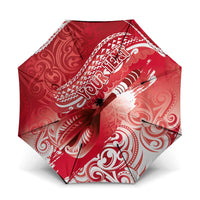 Personalised New Zealand Aotearoa Darts Masters Umbrella Maori Art Tattoo with Tribal Dart Symbol Red LT03 One Size Folded 11.42 inch Opened Diameter 37.4 inch Red - Polynesian Pride