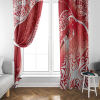 Personalised New Zealand Aotearoa Darts Masters Window Curtain Maori Art Tattoo with Tribal Dart Symbol Red LT03 - Polynesian Pride