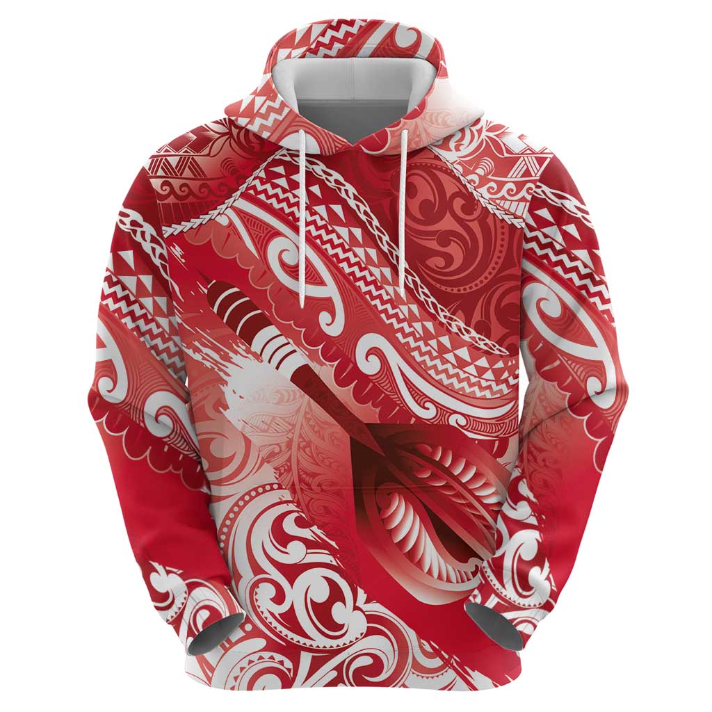 Personalised New Zealand Aotearoa Darts Masters Zip Hoodie Maori Art Tattoo with Tribal Dart Symbol Red LT03 - Polynesian Pride