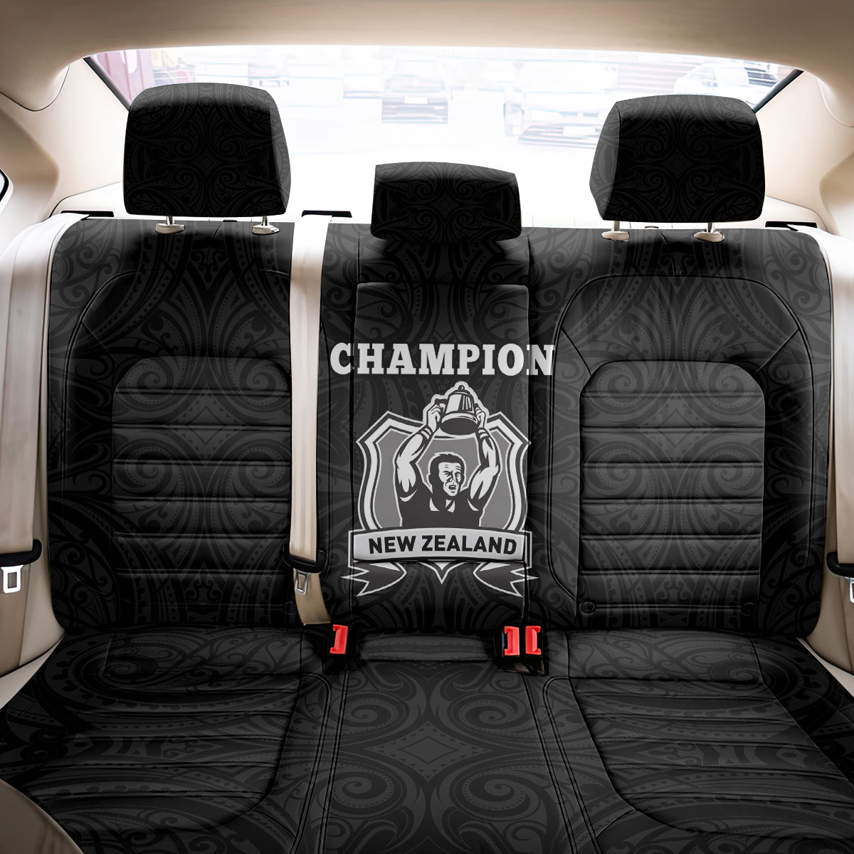 New Zealand World Cup 2023 Back Car Seat Cover Go Champion NZ Rugby Forever Maori All Black LT03 - Polynesian Pride