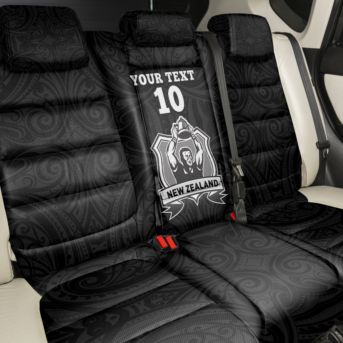 Custom New Zealand World Cup 2023 Back Car Seat Cover Go Champion NZ Rugby Forever Maori All Black LT03 - Polynesian Pride