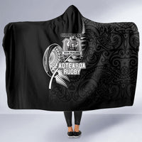New Zealand World Cup 2023 Hooded Blanket Aotearoa Champion Rugby with Silver Fern Maori Ethnic Pattern LT03 - Polynesian Pride