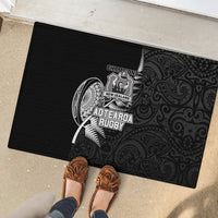New Zealand World Cup 2023 Rubber Doormat Aotearoa Champion Rugby with Silver Fern Maori Ethnic Pattern LT03 - Polynesian Pride