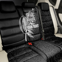 Custom New Zealand World Cup 2023 Back Car Seat Cover Aotearoa Champion Rugby with Silver Fern Maori Ethnic Pattern LT03 - Polynesian Pride