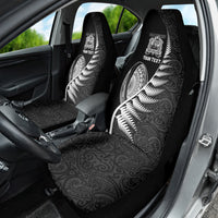 Custom New Zealand World Cup 2023 Car Seat Cover Aotearoa Champion Rugby with Silver Fern Maori Ethnic Pattern LT03 - Polynesian Pride