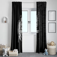 Custom New Zealand World Cup 2023 Window Curtain Aotearoa Champion Rugby with Silver Fern Maori Ethnic Pattern LT03 - Polynesian Pride