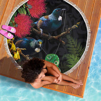 New Zealand Tui Beach Blanket Guardians of the Hei Tiki - Maori Art and Plants LT03 - Polynesian Pride