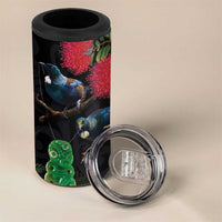New Zealand Tui 4 in 1 Can Cooler Tumbler Guardians of the Hei Tiki - Maori Art and Plants LT03 - Polynesian Pride