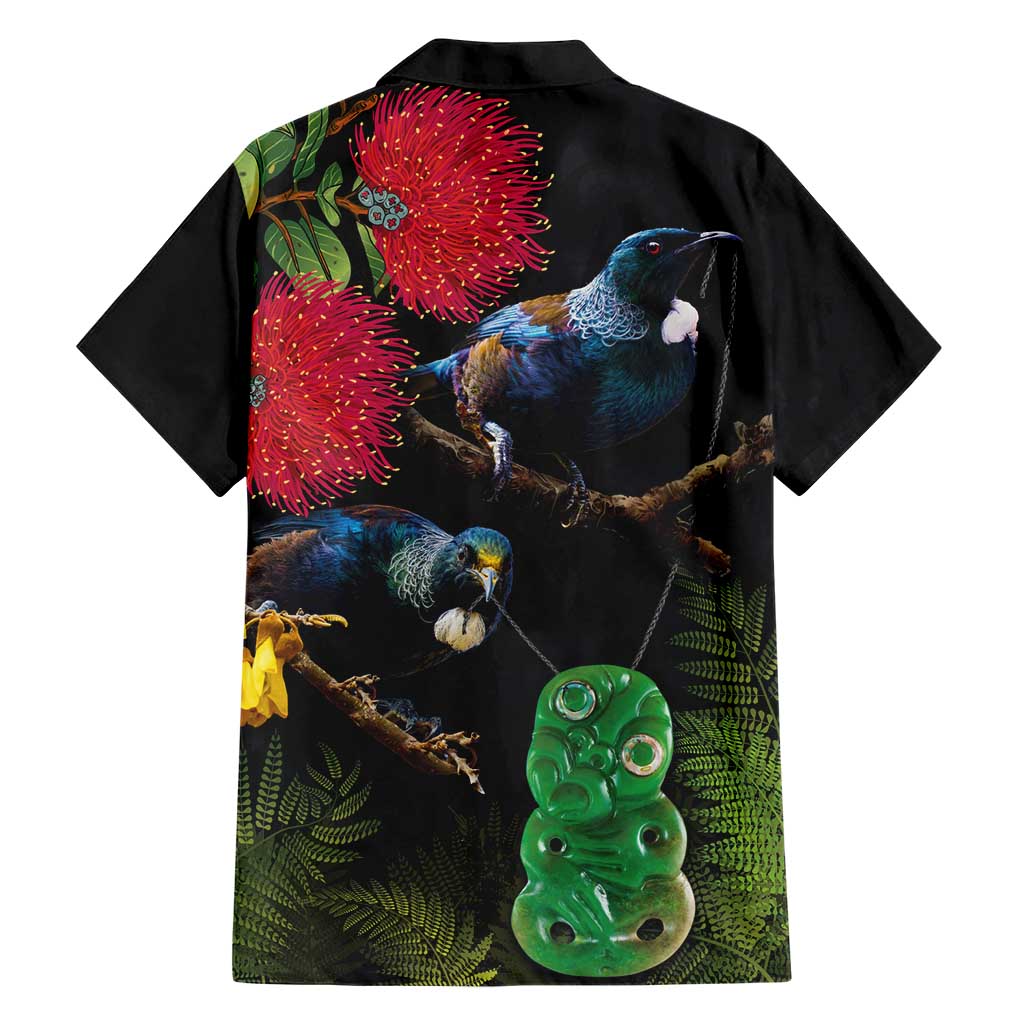 New Zealand Tui Hawaiian Shirt Guardians of the Hei Tiki - Maori Art and Plants LT03 - Polynesian Pride