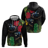 New Zealand Tui Hoodie Guardians of the Hei Tiki - Maori Art and Plants LT03 - Polynesian Pride