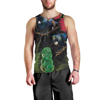 New Zealand Tui Men Tank Top Guardians of the Hei Tiki - Maori Art and Plants LT03 - Polynesian Pride