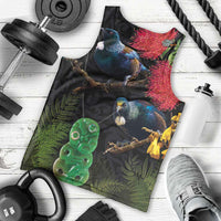 New Zealand Tui Men Tank Top Guardians of the Hei Tiki - Maori Art and Plants LT03 - Polynesian Pride