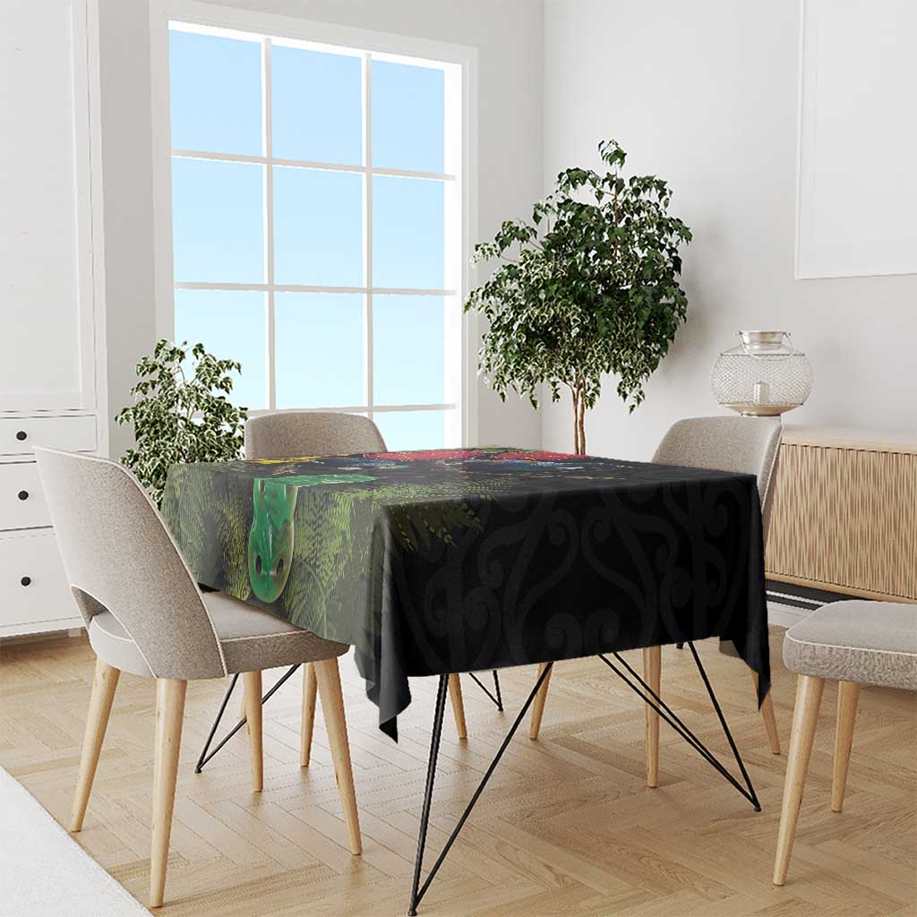 New Zealand Tui Tablecloth Guardians of the Hei Tiki - Maori Art and Plants LT03 - Polynesian Pride