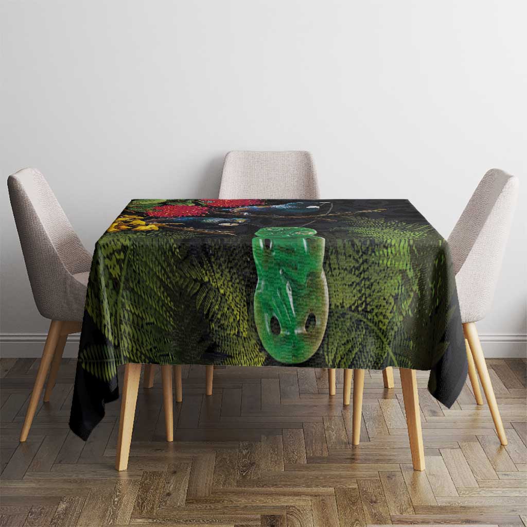 New Zealand Tui Tablecloth Guardians of the Hei Tiki - Maori Art and Plants LT03 - Polynesian Pride
