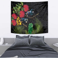 New Zealand Tui Tapestry Guardians of the Hei Tiki - Maori Art and Plants LT03 - Polynesian Pride