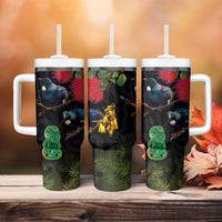 New Zealand Tui Tumbler With Handle Guardians of the Hei Tiki - Maori Art and Plants LT03 - Polynesian Pride